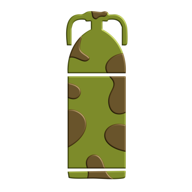 Askeri çanta ikonu. Düz renk tasarımı. vektör illüstrasyonu.