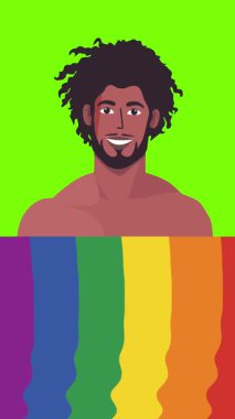 lgbt gurur ayı olay videosu için canlandırılmış LGBT karakteri yeşil ekran görüntüleri