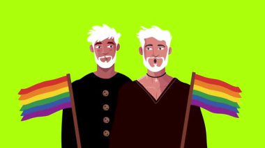 lgbt gurur ayı olay videosu için canlandırılmış LGBT karakteri yeşil ekran görüntüleri