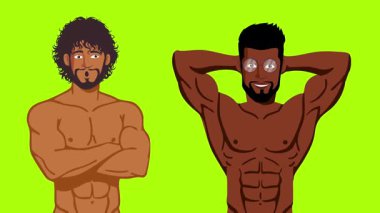 lgbt gurur ayı olay videosu için canlandırılmış LGBT karakteri yeşil ekran görüntüleri