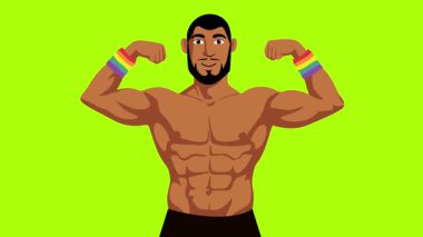 lgbt gurur ayı olay videosu için canlandırılmış LGBT karakteri yeşil ekran görüntüleri