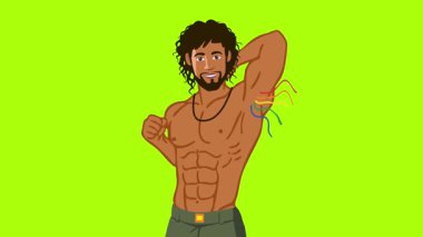 LGBT gay karakter gurur bayrağı animasyonu