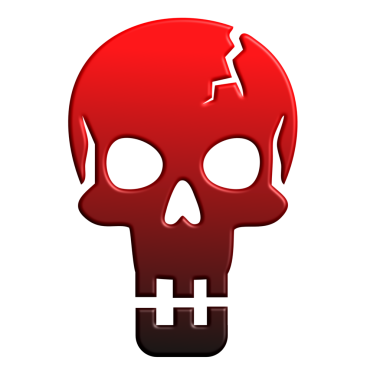 Siyah arka planda bir kafatası.