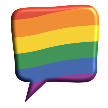 Gökkuşağı balonu konuşması. Igbt sembolü. vektör illüstrasyonu