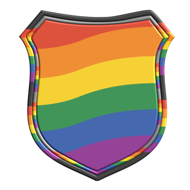 Gökkuşağı onur nişanı. Gururlu Igbt topluluk bayrağı. vektör illüstrasyonu