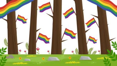 Mutlu gurur ayı gay LGBTQ video animasyonu