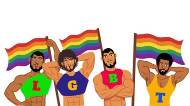 Mutlu gurur ayı gay LGBTQ video animasyonu