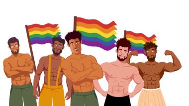 Mutlu gurur ayı gay LGBTQ video animasyonu