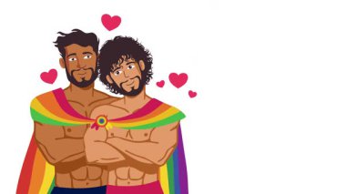 Mutlu gurur ayı gay LGBTQ video animasyonu