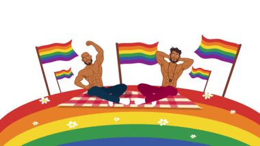 Mutlu gurur ayı gay LGBTQ video animasyonu