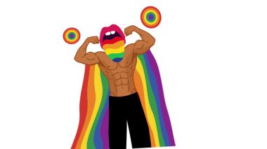 Mutlu gurur ayı gay LGBTQ video animasyonu