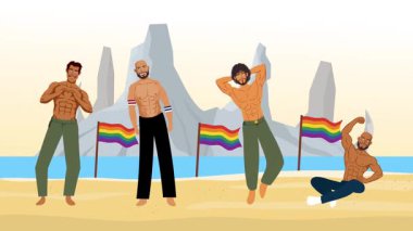 Mutlu gurur ayı gay LGBTQ video animasyonu