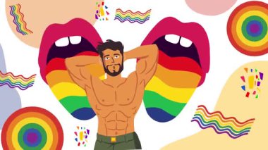 Mutlu gurur ayı gay LGBTQ video animasyonu
