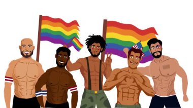 Mutlu gurur ayı gay LGBTQ video animasyonu