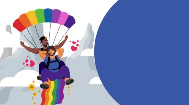 Mutlu gurur ayı gay LGBTQ video animasyonu