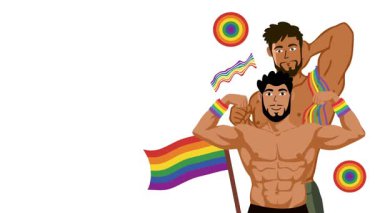 Mutlu gurur ayı gay LGBTQ video animasyonu