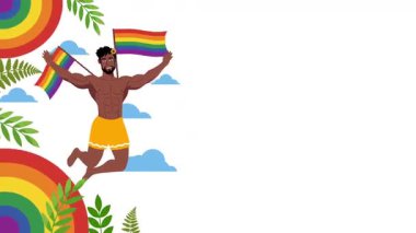 Mutlu gurur ayı gay LGBTQ video animasyonu