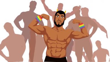 happy pride month gay LGBTQ video animation