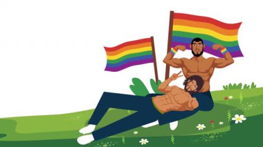 Mutlu gurur ayı gay LGBTQ video animasyonu