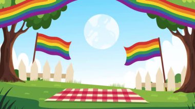 Mutlu gurur ayı gay LGBTQ video animasyonu