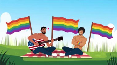 Mutlu gurur ayı gay LGBTQ video animasyonu