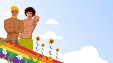 Mutlu gurur ayı gay LGBTQ video animasyonu