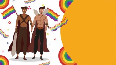Mutlu gurur ayı gay LGBTQ video animasyonu