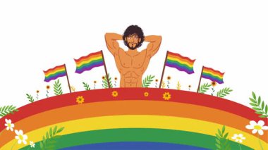 Mutlu gurur ayı gay LGBTQ video animasyonu