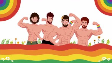 Mutlu gurur ayı gay LGBTQ video animasyonu