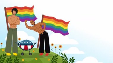 Mutlu gurur ayı gay LGBTQ video animasyonu