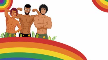 Mutlu gurur ayı gay LGBTQ video animasyonu