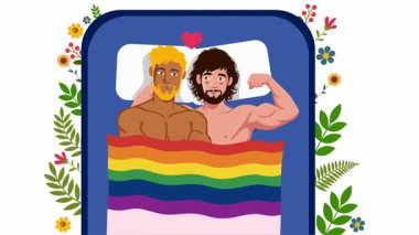 Mutlu gurur ayı gay LGBTQ video animasyonu