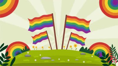 Mutlu gurur ayı gay LGBTQ video animasyonu