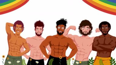 Mutlu gurur ayı gay LGBTQ video animasyonu