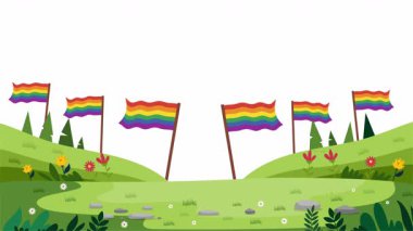 Mutlu gurur ayı gay LGBTQ video animasyonu