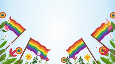 Mutlu gurur ayı gay LGBTQ video animasyonu