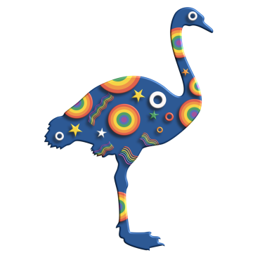 Renkli tüyleri olan sevimli bir kuş. vektör illüstrasyonu