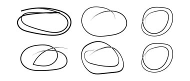 El çizimi çizimi. karalama vektörü seti.