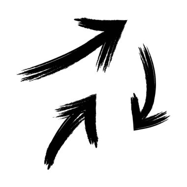 Elle çizilmiş ok simgesi. Beyaz arkaplanda izole edilmiş vektör sembolü.