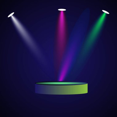 Işık ışını simgesi. Renkli lambaların renkli çizimi. vektör simgesi