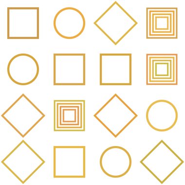 vektör soyut geometrik şekiller ayarlandı, pürüzsüz desen