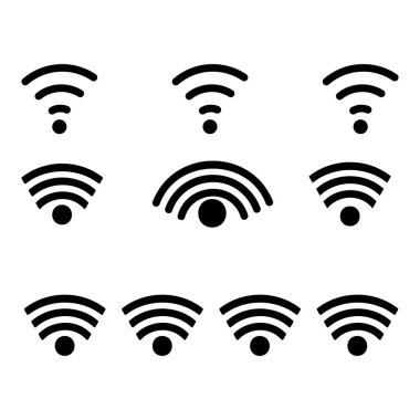 Beyaz üzerine kablosuz simgeler