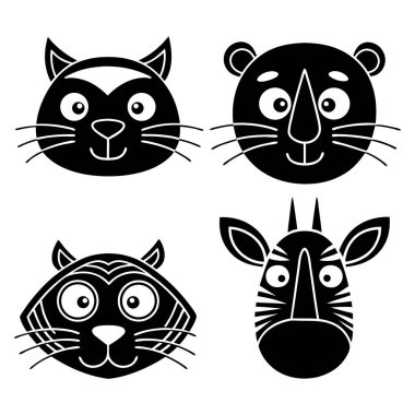 Hayvanlar, vektör çizim seti