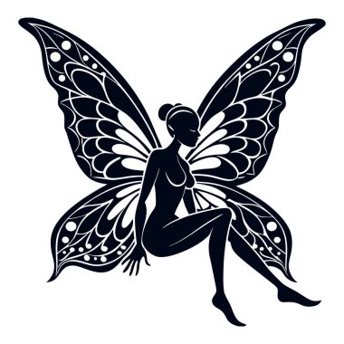 Kelebekli güzel kelebek silueti