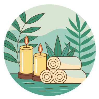 Kavanozda mum ve mum. vektör illüstrasyonu.