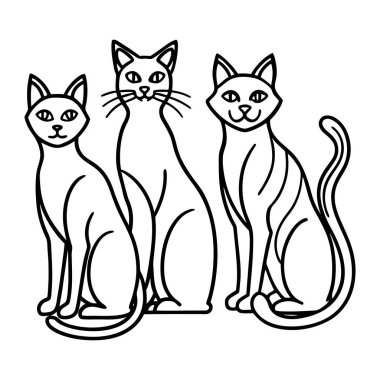 Kediler hazır. vektör illüstrasyonu