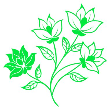 Yeşil bitkinin vektör illüstrasyonu