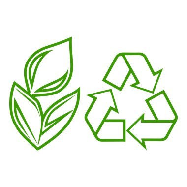 Geri dönüşüm sembolü simgesi, eko işareti. vektör