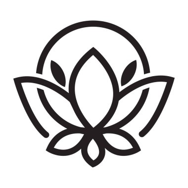 Lotus vektör ikonu. Basit resimleme