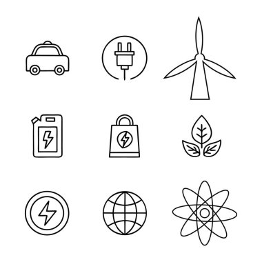 Ekoloji simgeler, vektör çizim set